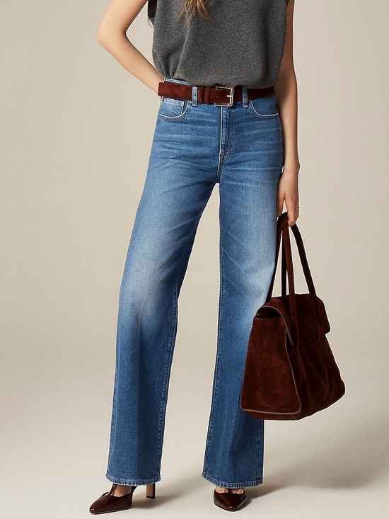 J. Crew Denim - J.Crew Denim Trouser Jeans Wide Leg High Rise Size 30 Blue Charlotte Wash